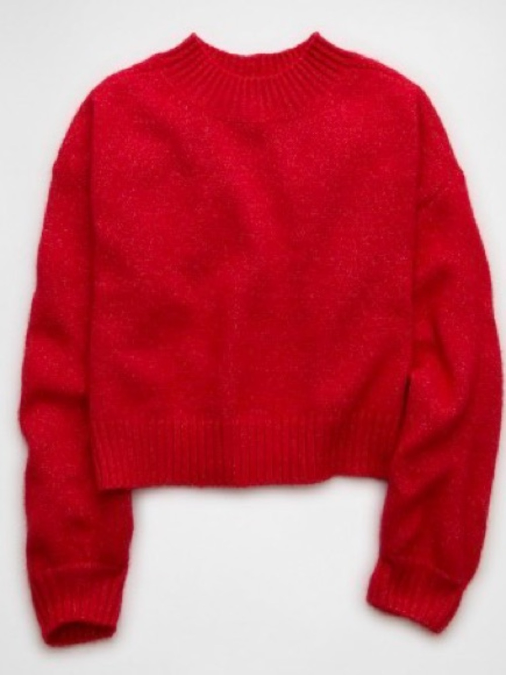 American Eagle Outfitters Bright Red Mock Neck Sweater